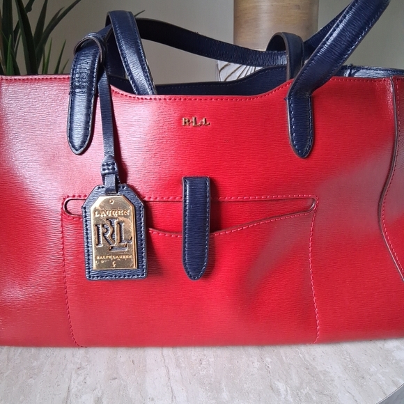 Ralph Lauren Red and Navy Women's Bag - Picture 2 of 16